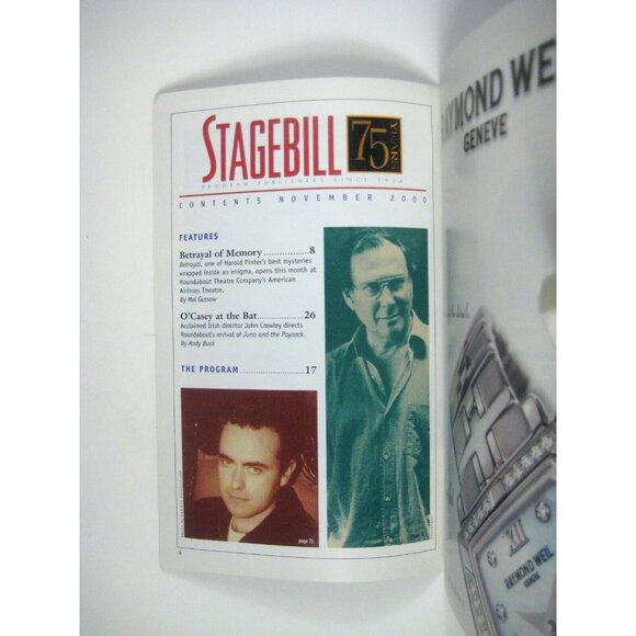 Betrayal Stagebill 2000 Juliet Binoche Liev Schreiber John Slattery Pinter - Picture 5 of 6